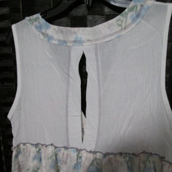 🌸🪶☮️ POL Embroidered Linen Patchwork Top NEW - Picture 8 of 12